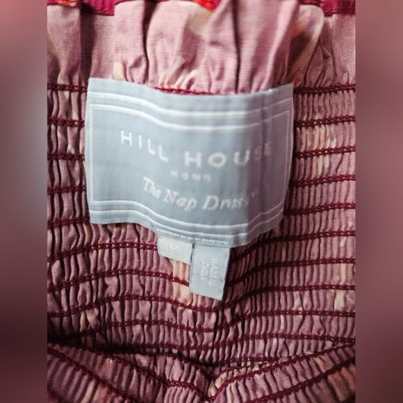 HILL HOUSE HOME Nesli Nap Midi Dress Burgundy Botanical Poplin Medium - Picture 3 of 3